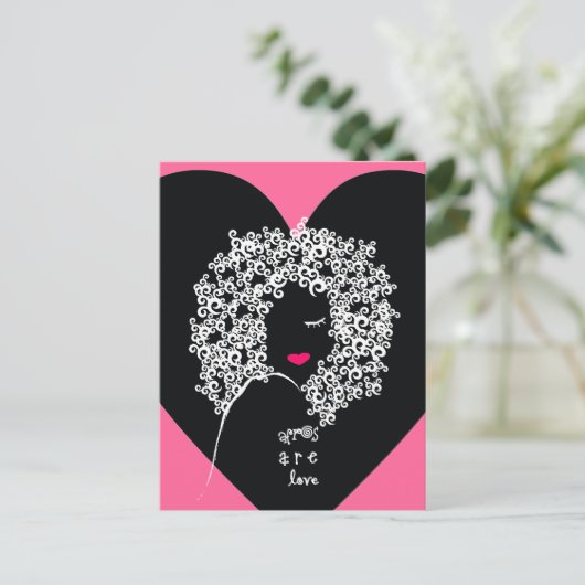Afro's zijn liefde briefkaart (Staand voorkant)