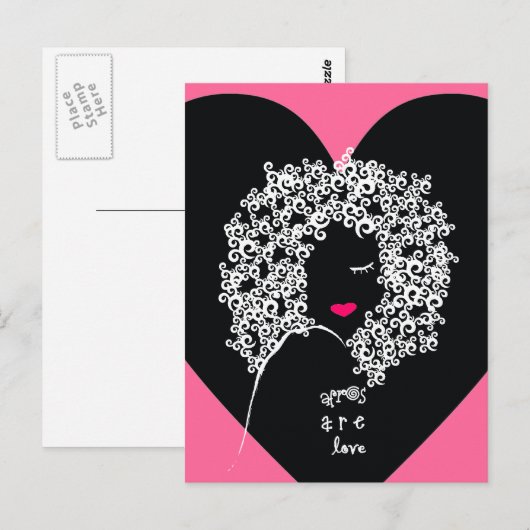 Afro's zijn liefde briefkaart (Voorkant / Achterkant)