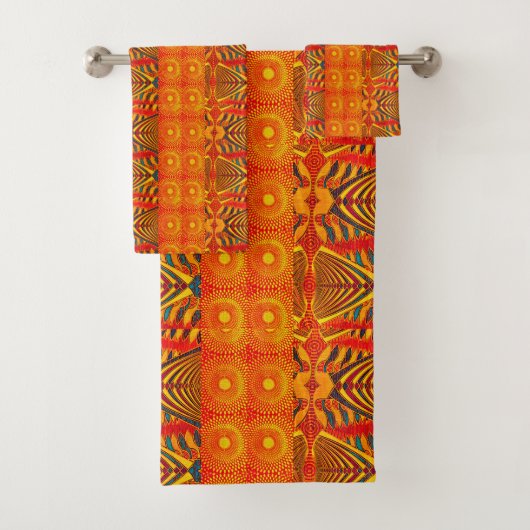 AfroUrban Multicolor Geometrische Bad Handdoek Set (Insitu)