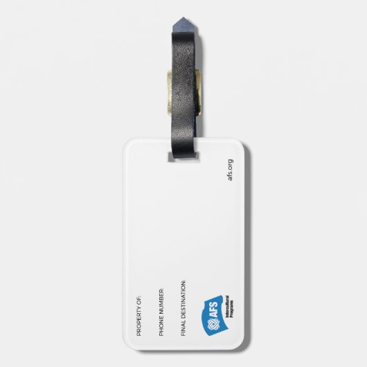 AFS-Bagagelabel Bagagelabel (Achterkant verticaal)