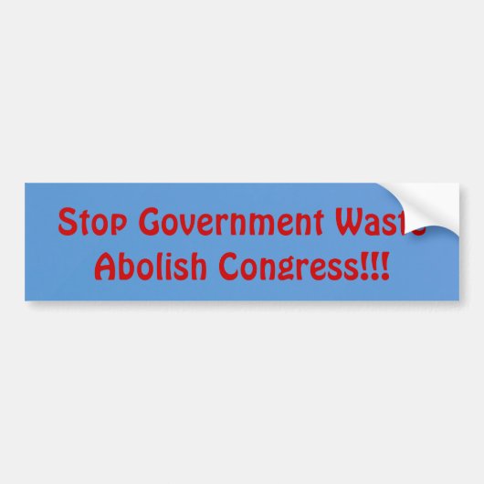 Afschaffen Congres Bumpersticker (Voorkant)