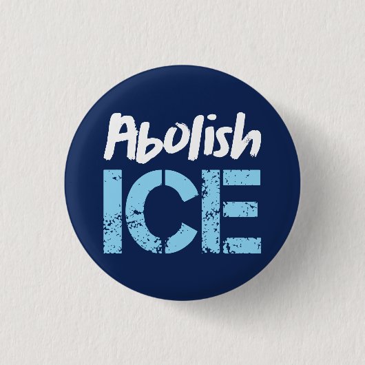 Afschaffen ICE | Lt Blauwe Dk Blauwe Ronde Button 3,2 Cm (Voorkant)