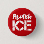 Afschaffen ICE | Wit op rood Ronde Button 3,2 Cm (Voorkant)
