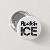 Afschaffen ICE | Zwart op wit Ronde Button 3,2 Cm (Voorkant /achterkant)