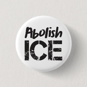 Afschaffen ICE Zwart op wit Ronde Button 3,2 Cm
