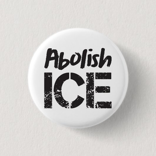 Afschaffen ICE | Zwart op wit Ronde Button 3,2 Cm (Voorkant)