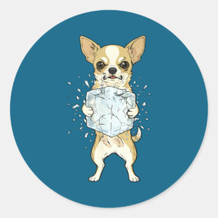 Afschaffen ijs grappige chihuahua geen ijs hond me ronde sticker
