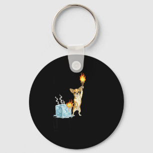 Afschaffen ijs grappige chihuahua hond meme vuur o sleutelhanger