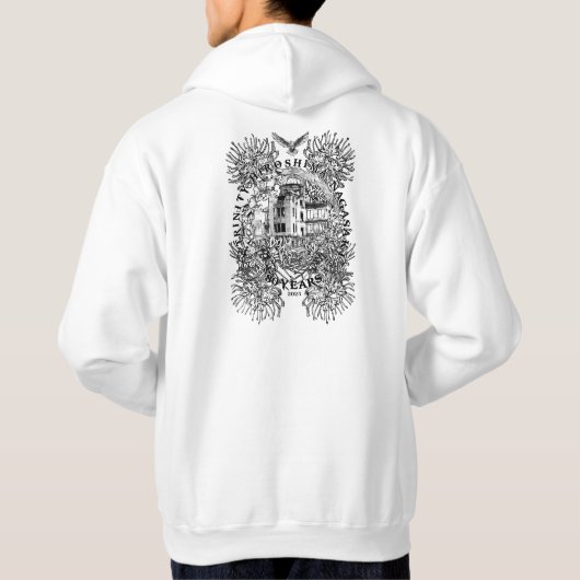 Afschaffen Kernwapens - witte hoodie (Achterkant)