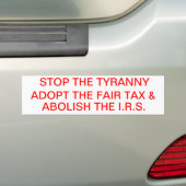 AFSCHAFFEN VAN DE I.R.S. BUMPERSTICKER (Op auto)