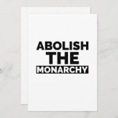 Afschaffen van de monarchie feestdagenkaart (Voorkant / Achterkant)