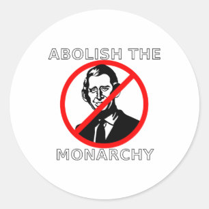 Afschaffen van de monarchie - Koning Charles Ronde Sticker