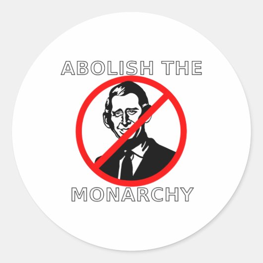 Afschaffen van de monarchie - Koning Charles Ronde Sticker (Voorkant)
