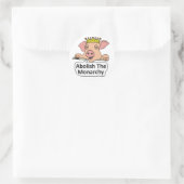Afschaffen van de monarchie ronde sticker (Tas)