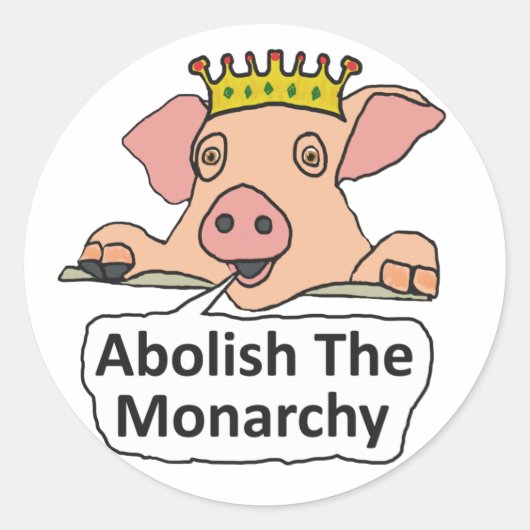 Afschaffen van de monarchie ronde sticker (Voorkant)