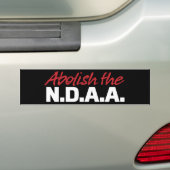 Afschaffen van de NDAA-Bumpersticker Bumpersticker (Op auto)