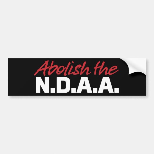 Afschaffen van de NDAA-Bumpersticker Bumpersticker (Voorkant)