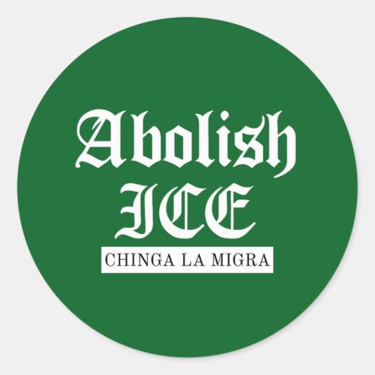 Afschaffing ICE – gotische protestverklaring Ronde Sticker (Voorkant)