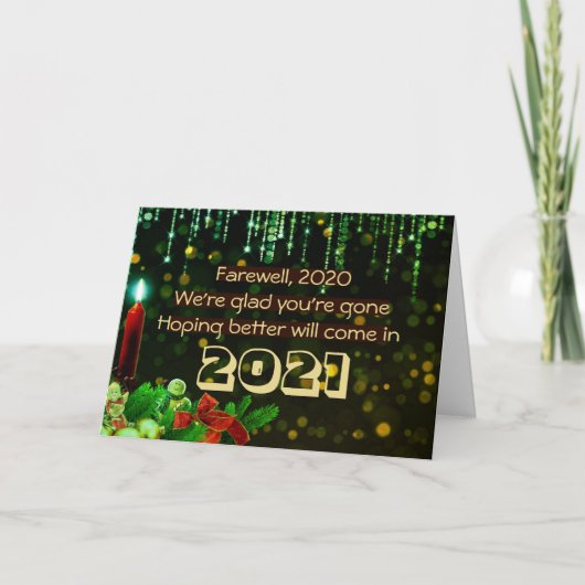 AFSCHEID 2020 | Beter 2021 | Gelukkig Nieuwjaar Feestdagen Kaart (Voorkant)