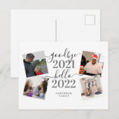 Afscheid 2021 Hallo 2022 Calligrafie Foto nieuwjaa Briefkaart (Voorkant / Achterkant)