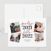 Afscheid 2021 Hallo 2022 Calligrafie Foto nieuwjaa Briefkaart (Voorkant / Achterkant)