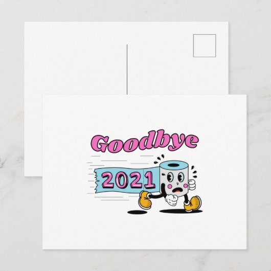 Afscheid 2021 Papier voor toiletpapier Briefkaart (Voorkant / Achterkant)
