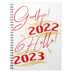 Afscheid 2022 Hallo 2023 Funny Nieuwjaar 2023 Notitieboek