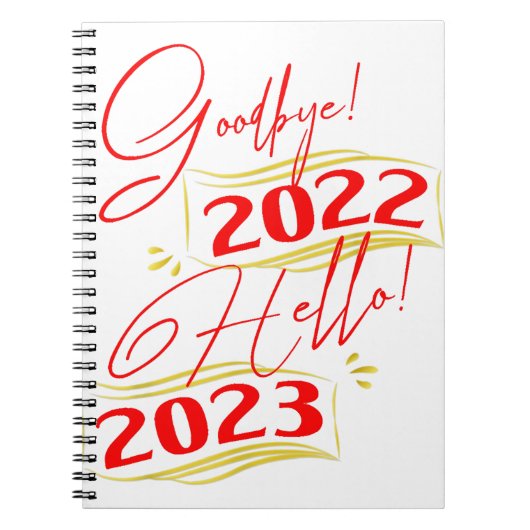 Afscheid 2022 Hallo 2023 Funny Nieuwjaar 2023 Notitieboek (Voorkant)