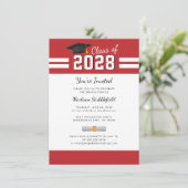 Afscheid 2024 Rood Witte Afscheidsfeest Kaart (Staand voorkant)