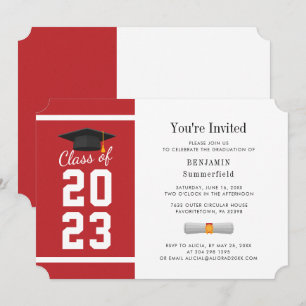Afscheid 2024 Typografie Rood Wit Afscheidsfeest Kaart