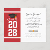 Afscheid 2025 Rood Wit Afscheidsfeest Uitnodiging (Voorkant)