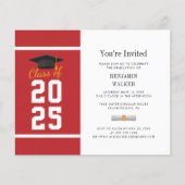 Afscheid 2025 Rood Wit Afscheidsfeest Uitnodiging (Voorkant)