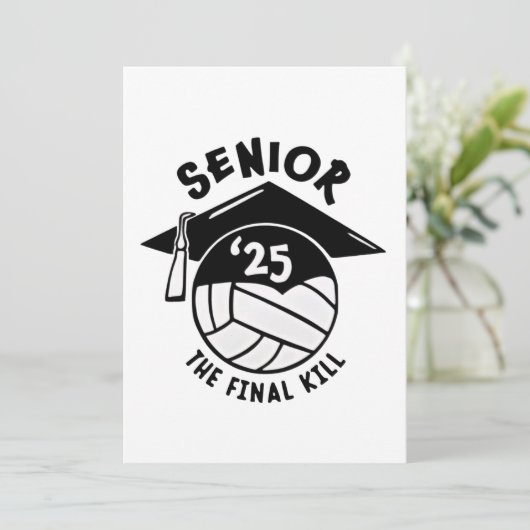 Afscheid 2025 Volleybal Afstuderen Kaart (Staand voorkant)