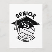 Afscheid 2025 Volleybal Afstuderen Uitnodiging Briefkaart (Voorkant)