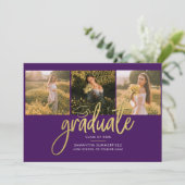 Afscheid 2026 Afscheidsfoto's Script Paars Aankondiging (Staand voorkant)