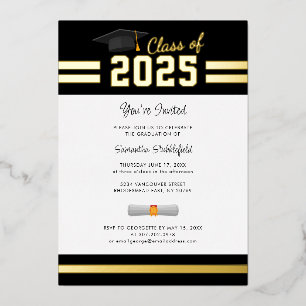 Afscheid 2026 Feest Goud Folie Uitnodiging