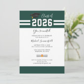Afscheid 2026 Groene Afstudeerfeest Uitnodiging (Staand voorkant)