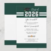 Afscheid 2026 Groene Afstudeerfeest Uitnodiging (Voorkant / Achterkant)