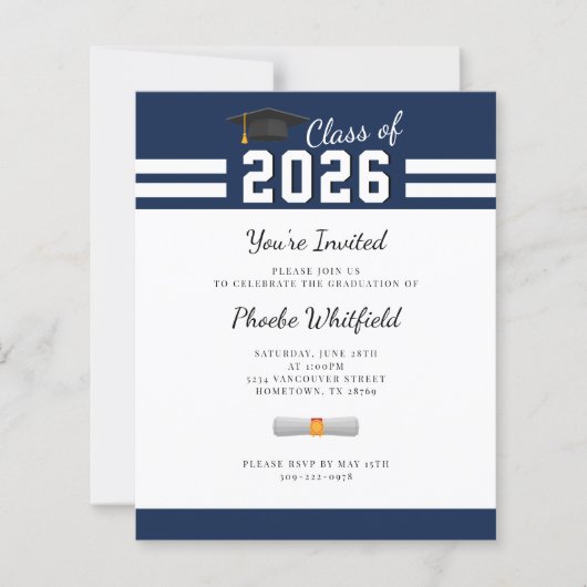 Afscheid 2026 Marine Afscheidsfeest Uitnodiging (Voorkant)