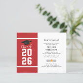 Afscheid 2026 Rode Feest Uitnodiging (Staand voorkant)