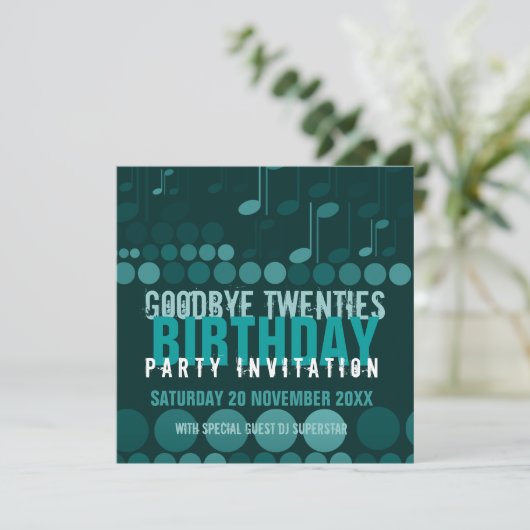 Afscheid 20s Verjaardag Dance Party Uitnodiging (Staand voorkant)