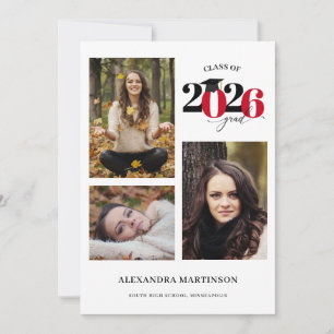 Afscheid 3 foto's collage Rood Klas van 2023 Kaart