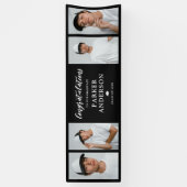 Afscheid 4 Foto Collage Gefeliciteerd Spandoek (Verticaal)