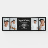Afscheid 4 Foto Collage Gefeliciteerd Spandoek (Horizontaal)