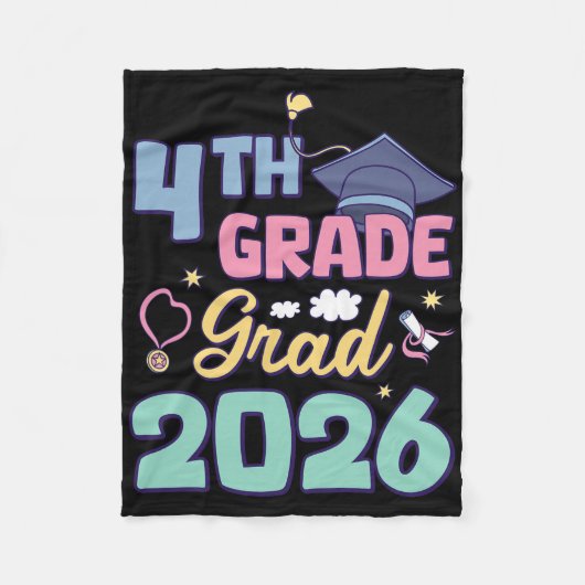 Afscheid 4e klas 2026 Trots Afgestudeerde Afgestud Fleece Deken (Voorkant)