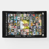 Afscheid 69 Foto Collage Gefeliciteerd Afgestudeer Spandoek (Horizontaal)