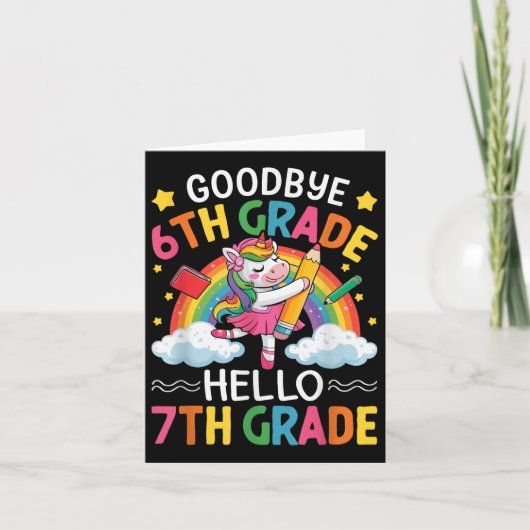 Afscheid 6e graad Hallo 7e graad Afstuderen Kaart (Voorkant)