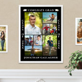 Afscheid 8 Foto Collage Gefeliciteerd Geslaagd Poster