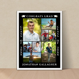 Afscheid 8 Foto Collage Gefeliciteerd Geslaagd Poster