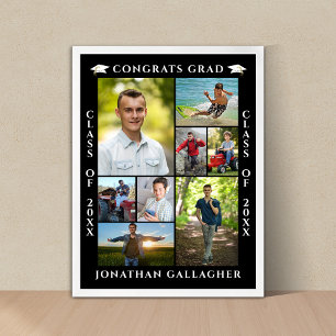 Afscheid 8 Foto Collage Gefeliciteerd Geslaagd Poster